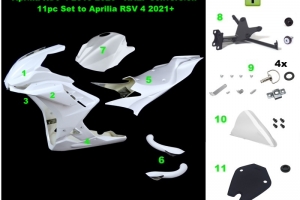 Aprilia RSV 4 2013-2020 konverze na Aprilia RSV 4 2021 - Kompletní sada racing 11 dílná 