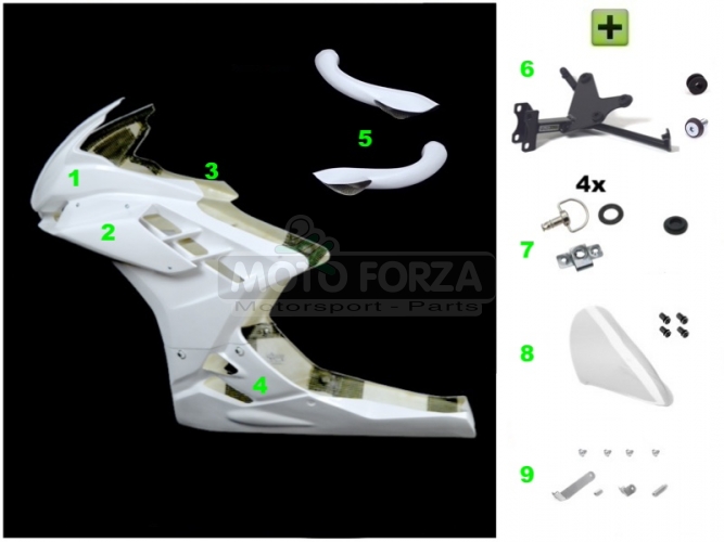 Přední kapotáž Racing SET - Aprilia Tuono V4 09-20 - konverze na Aprilia RSV4 21+