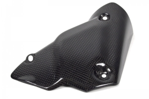 Ducati 848,1098,1198 2008-2011 Auspuff Protektor - Gross, CARBON - plain Glossy