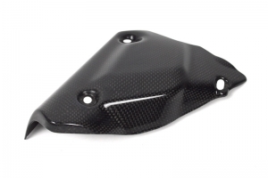 Ducati 848,1098,1198 2008-2011 Auspuff Protektor - Gross, CARBON - plain Glossy