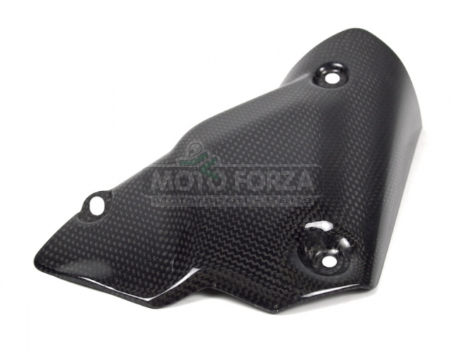 Ducati 848,1098,1198 2008-2011 Auspuff Protektor - Gross, CARBON - plain Glossy