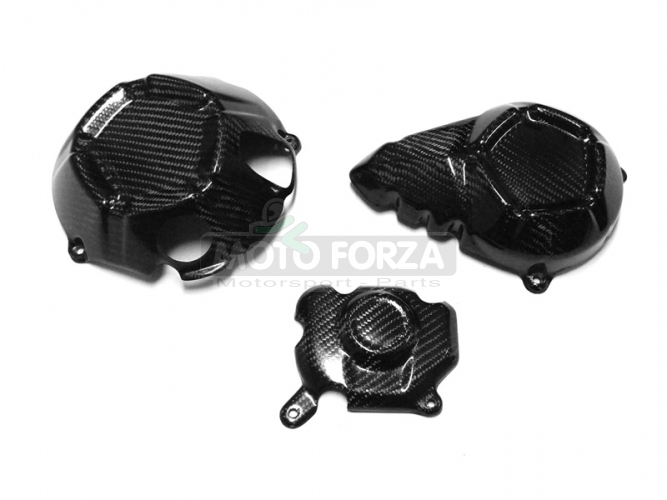 Kawasaki Z800 2013-2013-2014-2015-2016-2017 -MOTOR DECKEL SATZ - CARBON TWILL - GLOSSY