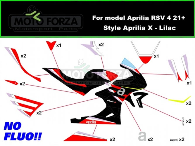 Samolepky - SET - Styl Aprilia X - 2 Provedení